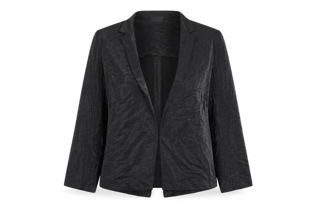 Front view of Topshop women’s grey jacket blazer, size UK 12, snap