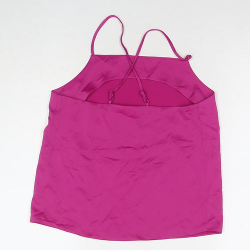Marks and Spencer Womens Pink Polyester Basic Tank Size 8 Round Neck