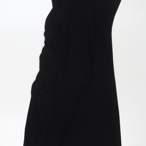Bershka Womens Black Polyester Bodycon Size M Square Neck Pullover