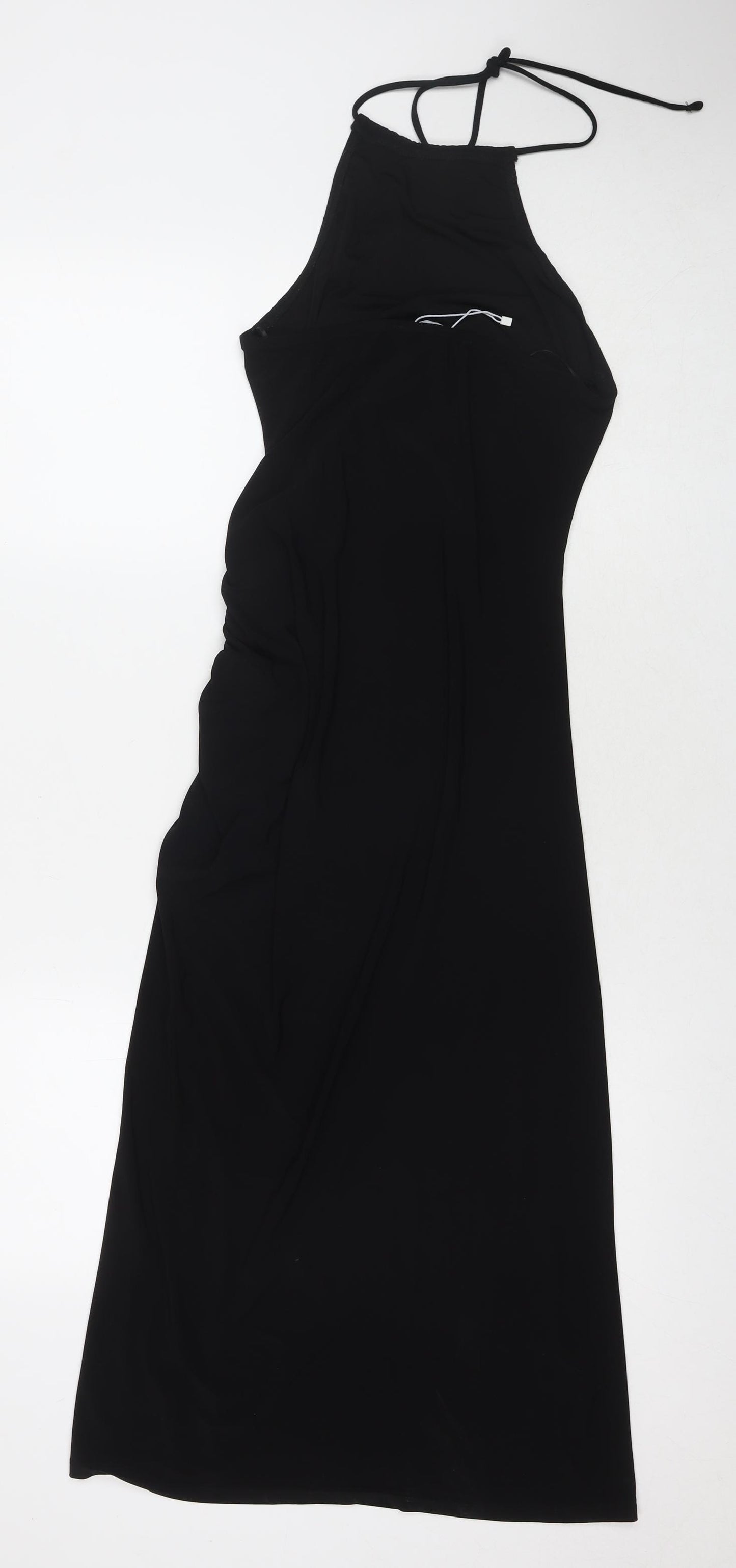 Bershka Womens Black Polyester Bodycon Size M Square Neck Pullover