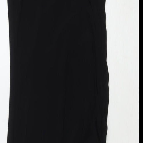 Bershka Womens Black Polyester Bodycon Size M Square Neck Pullover