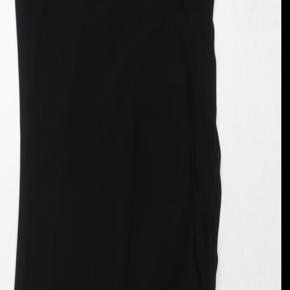 Bershka Womens Black Polyester Bodycon Size M Square Neck Pullover