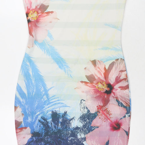 NEXT Womens Multicoloured Floral Polyester A-Line Size 8 Round Neck Pullover