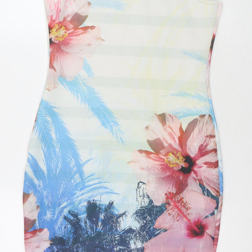 NEXT Womens Multicoloured Floral Polyester A-Line Size 8 Round Neck Pullover