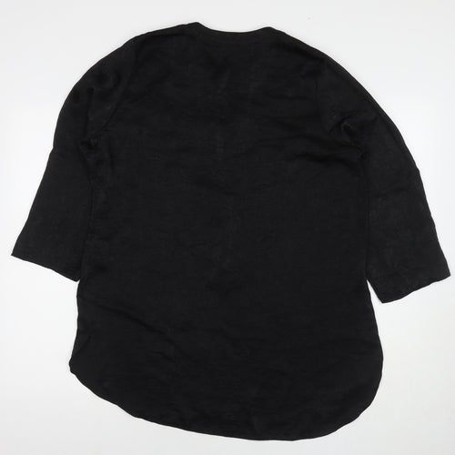 Roman Womens Black Polyester Tunic Blouse Size 16 V-Neck