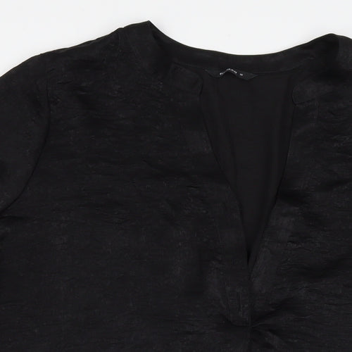 Roman Womens Black Polyester Tunic Blouse Size 16 V-Neck