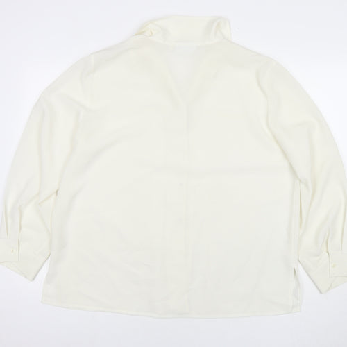Bella Moda Womens White Polyester Basic Button-Up Size 20 Collared