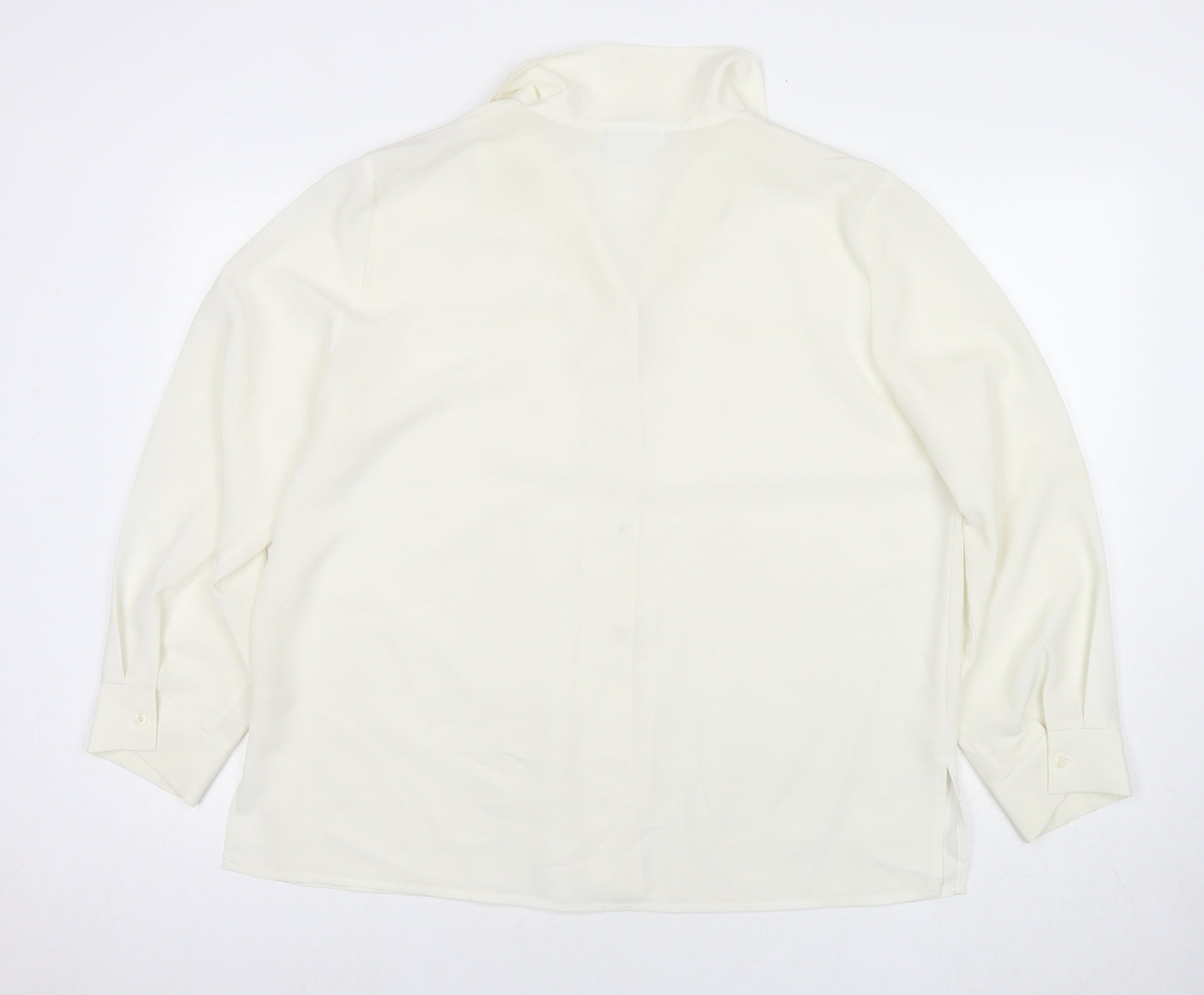 Bella Moda Womens White Polyester Basic Button-Up Size 20 Collared