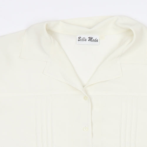 Bella Moda Womens White Polyester Basic Button-Up Size 20 Collared
