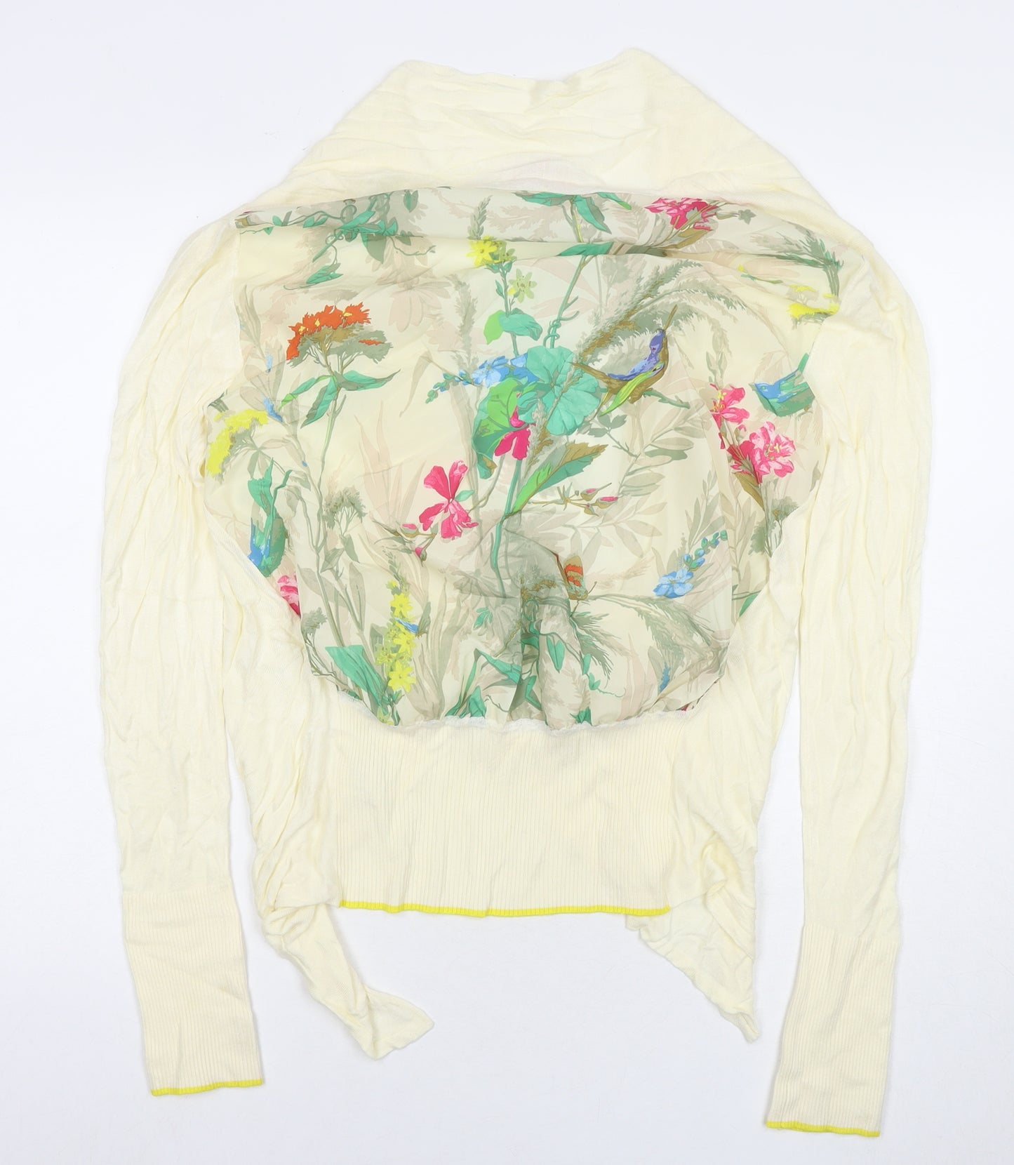 Ted Baker Womens Yellow Viscose Kimono Blouse Size 14 V-Neck