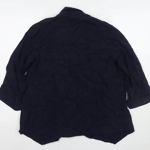 Arcadia Womens Blue Jacket Blazer Size 14
