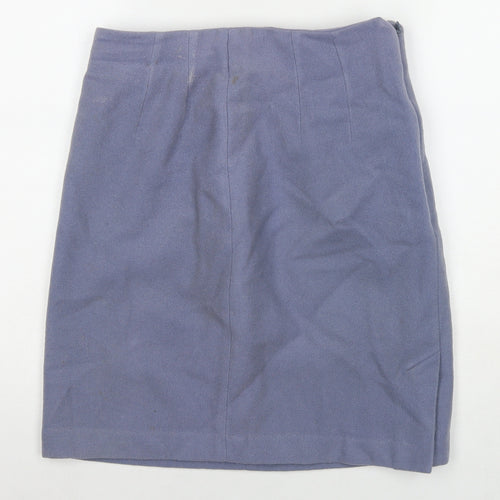 Part Two Womens Blue Polyester A-Line Skirt Size 12 Zip