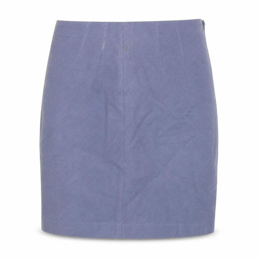 Front view of Part Two women’s blue polyester a-line skirt, size UK 12, zip