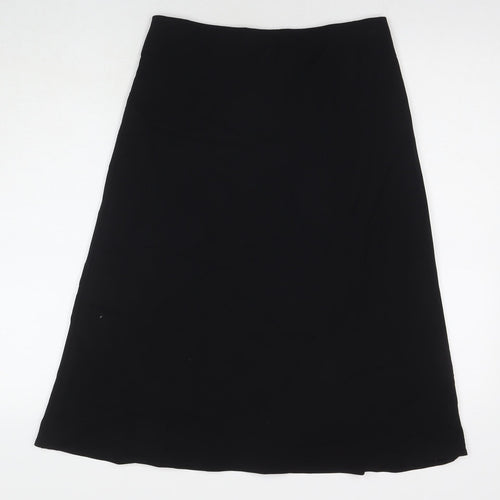 Marks and Spencer Womens Black Polyester Maxi Skirt Size 12 Zip
