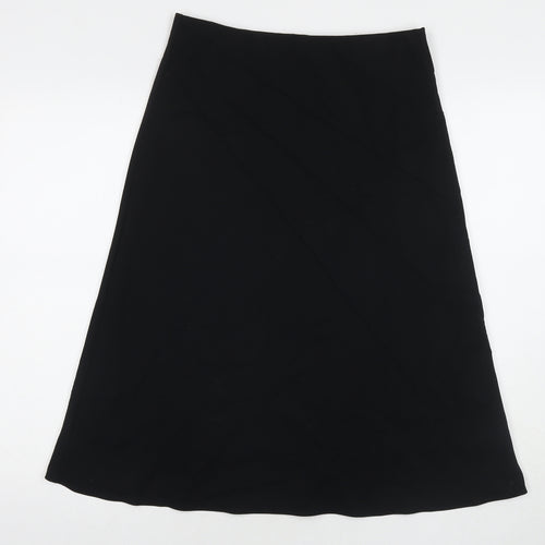 Marks and Spencer Womens Black Polyester Maxi Skirt Size 12 Zip
