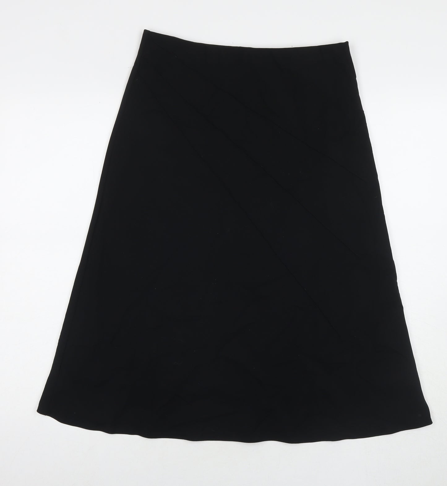 Marks and Spencer Womens Black Polyester Maxi Skirt Size 12 Zip