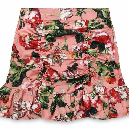 Boohoo Womens Pink Floral Polyester A-Line Skirt Size 12 Zip