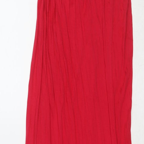 Marks and Spencer Womens Red Viscose Maxi Size M Square Neck Pullover