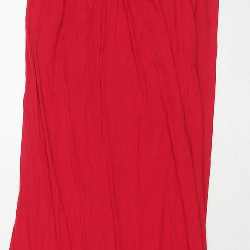 Marks and Spencer Womens Red Viscose Maxi Size M Square Neck Pullover