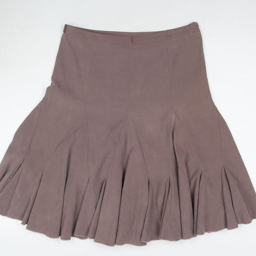 AMARANTO Womens Beige Polyester Trumpet Skirt Size 10 Zip