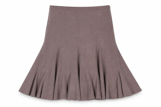 Front view of AMARANTO women’s beige polyester trumpet skirt, size UK 10, zip
