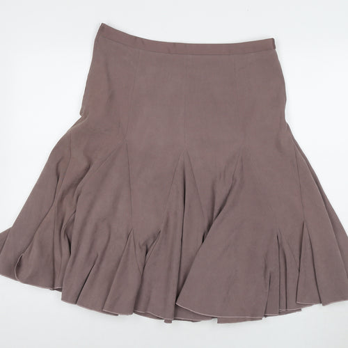 AMARANTO Womens Beige Polyester Trumpet Skirt Size 10 Zip