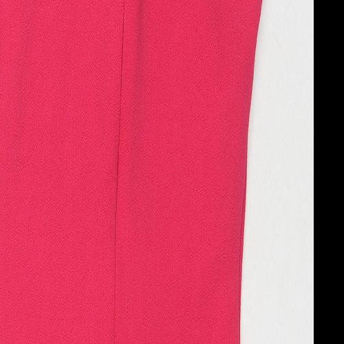 River Island Womens Pink Polyester A-Line Size 10 Round Neck Zip