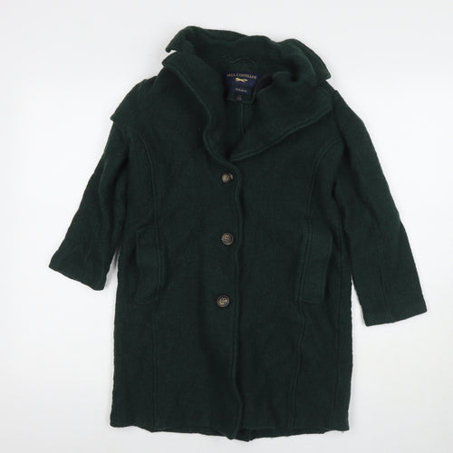 Paul Costelloe Womens Green Overcoat Coat Size 8 Button