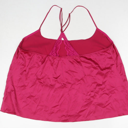 Marks and Spencer Womens Pink Polyester Camisole Tank Size L Round Neck