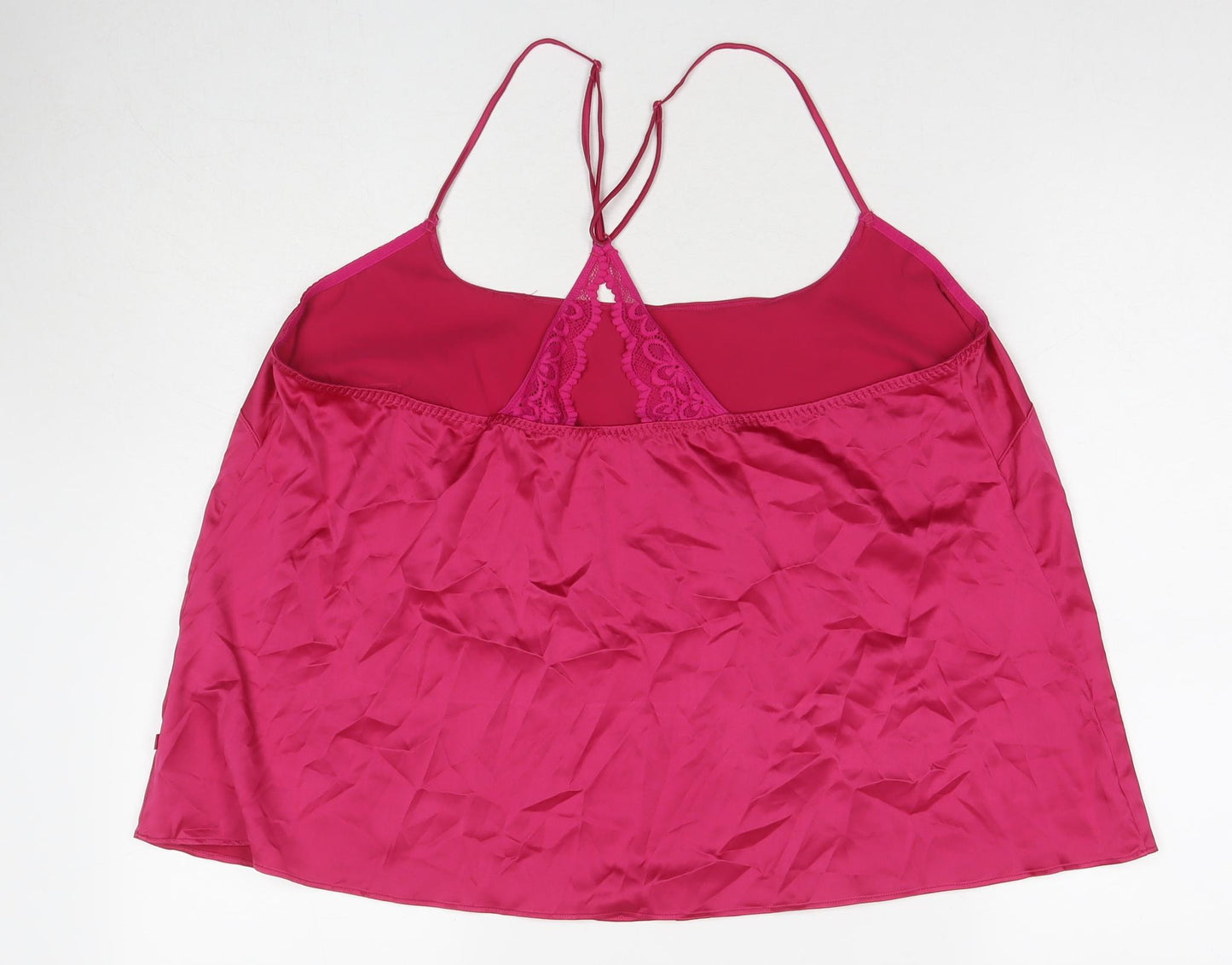 Marks and Spencer Womens Pink Polyester Camisole Tank Size L Round Neck