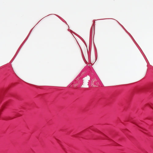 Marks and Spencer Womens Pink Polyester Camisole Tank Size L Round Neck