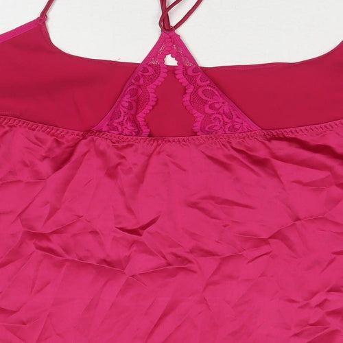 Marks and Spencer Womens Pink Polyester Camisole Tank Size L Round Neck