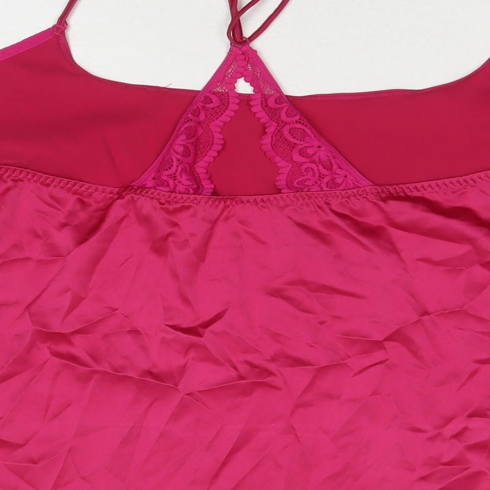 Marks and Spencer Womens Pink Polyester Camisole Tank Size L Round Neck