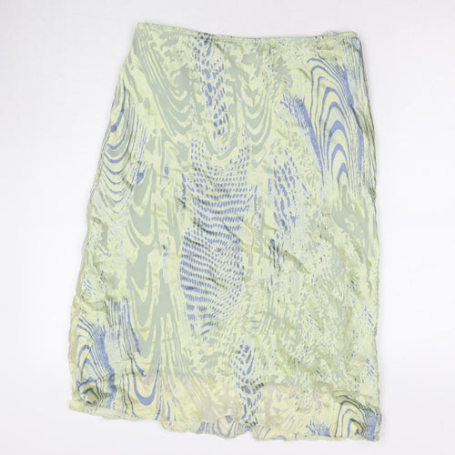 Tia Womens Multicoloured Geometric Polyester A-Line Skirt Size 12 Zip