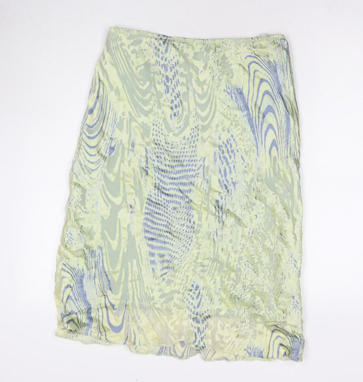 Tia Womens Multicoloured Geometric Polyester A-Line Skirt Size 12 Zip