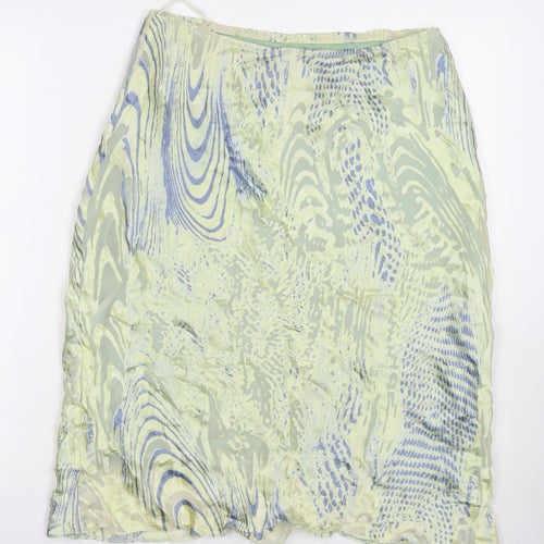 Tia Womens Multicoloured Geometric Polyester A-Line Skirt Size 12 Zip