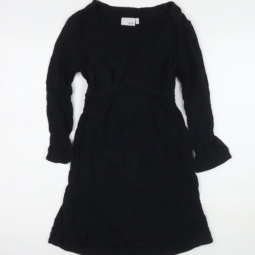 NEXT Womens Black Cotton A-Line Size 10 Round Neck Pullover