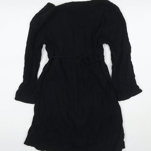 NEXT Womens Black Cotton A-Line Size 10 Round Neck Pullover