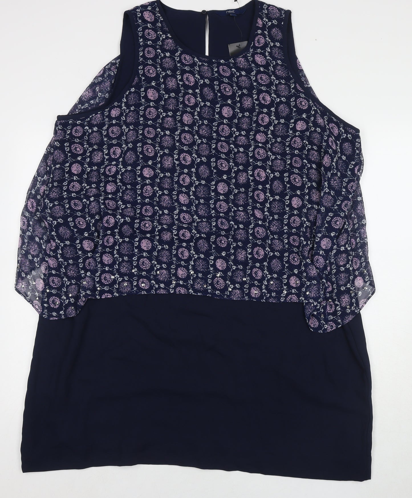 NEXT Womens Blue Polyester A-Line Size 22 Round Neck Pullover