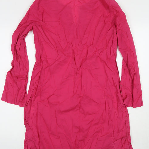 Cherokee Womens Pink Cotton A-Line Size M V-Neck Pullover