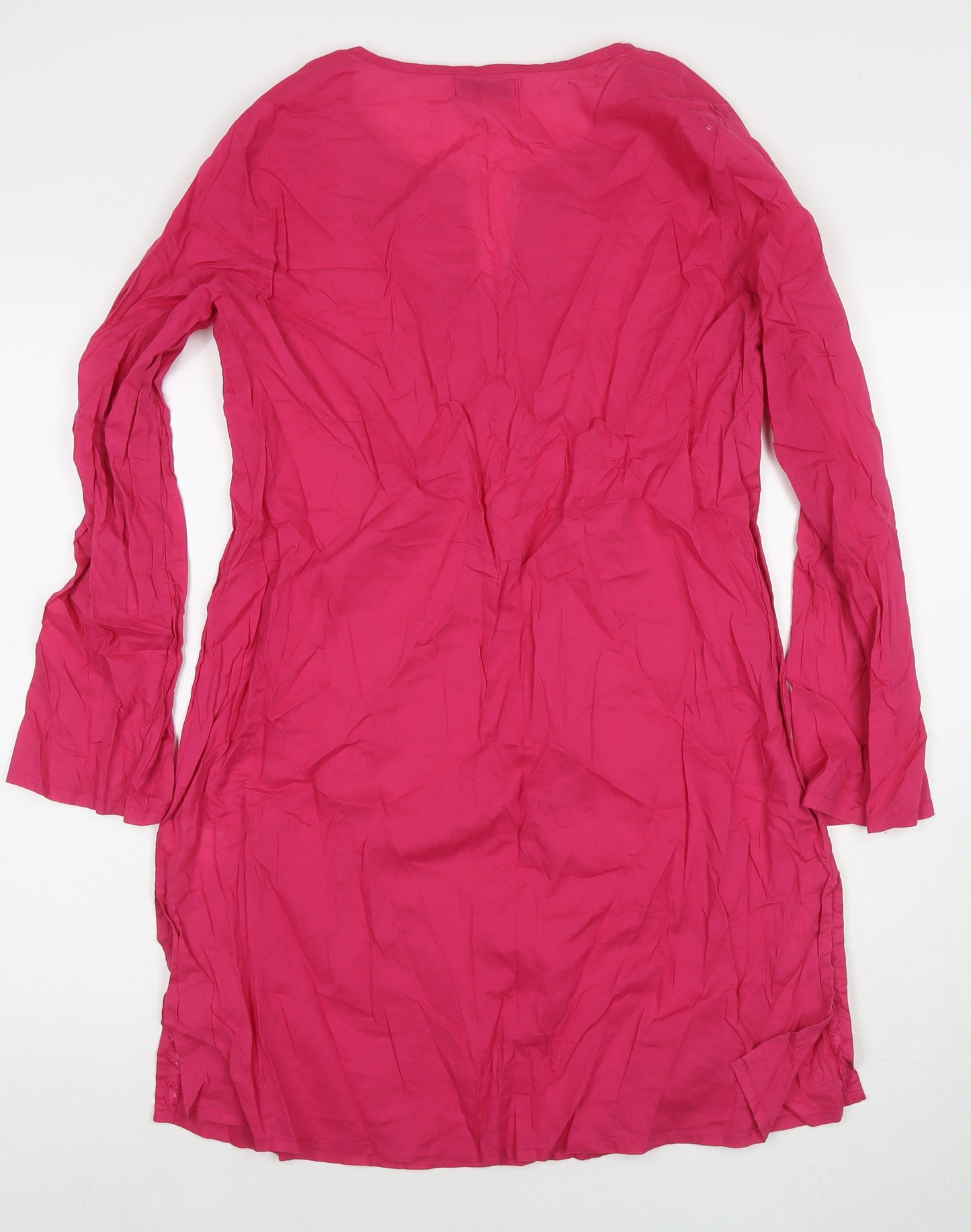 Cherokee Womens Pink Cotton A-Line Size M V-Neck Pullover