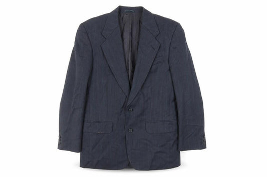 Front view of SCOTT men’s blue striped polyester jacket suit jacket, size 40, regular