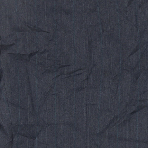 SCOTT Mens Blue Striped Polyester Jacket Suit Jacket Size 40 Regular