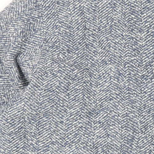 Mango Womens Blue Overcoat Coat Size S Button