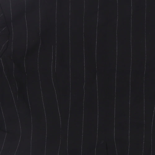 H&M Womens Black Striped Jacket Blazer Size 16 Button