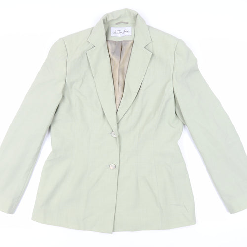 J.Taylor Womens Green Jacket Blazer Size 12 Button