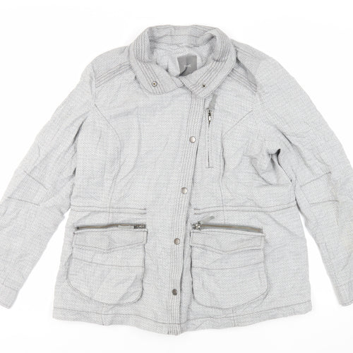 NEXT Womens Grey Geometric Jacket Size 18 Zip
