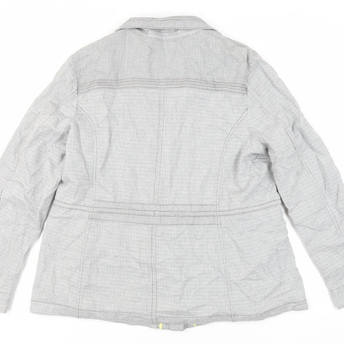 NEXT Womens Grey Geometric Jacket Size 18 Zip
