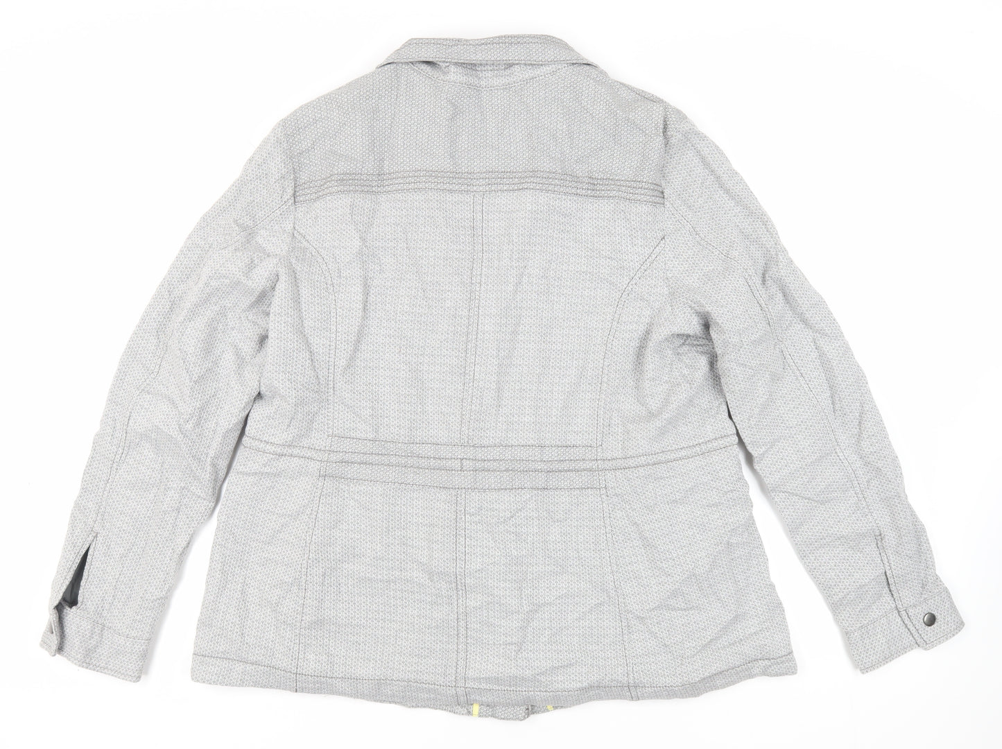 NEXT Womens Grey Geometric Jacket Size 18 Zip