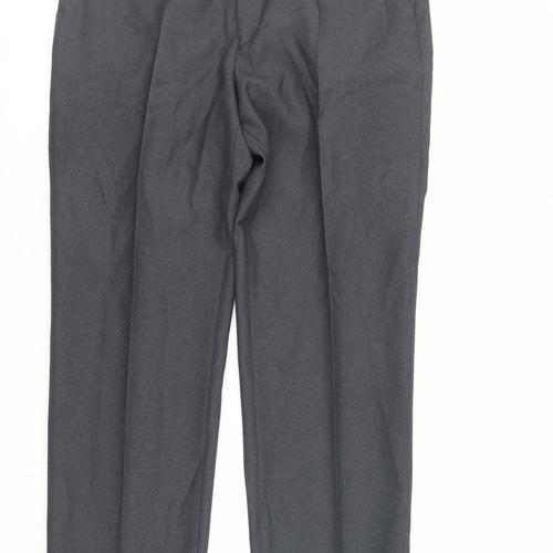 Greenwoods Mens Grey Polyester Dress Pants Trousers Size 38 in L30 in Regular Zip